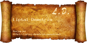 Liptai Demetria névjegykártya